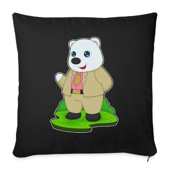 Eisbär Bräutigam Anzug Hochzeit - Sofakissenbezug 45 x 45 cm - Schwarz - Vorne