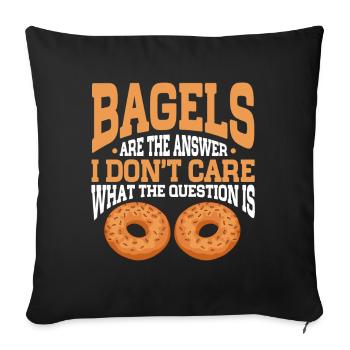 Bagel Lover Art Bagels - Sofa pillowcase 17,3'' x 17,3'' (45 x 45 cm) - black - Front