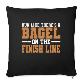 Bagel Lover Art Bagels - Sofa pillowcase 17,3'' x 17,3'' (45 x 45 cm) - black - Front