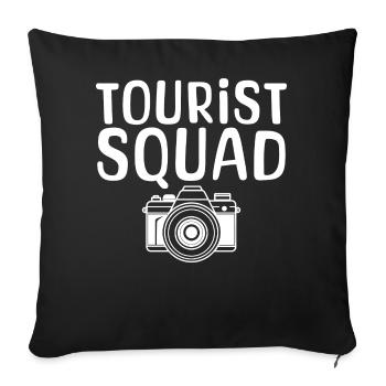 Tourist Squad Picture Photographer Vacation - Sofakissenbezug 45 x 45 cm - Schwarz - Vorne