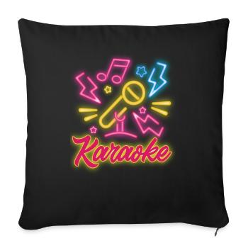 Karaoke Microphone Musical Notes Flash - Sofa pillowcase 17,3'' x 17,3'' (45 x 45 cm) - black - Front