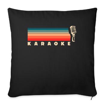 Karaoke Retro Vintage Microphone - Sofa pillowcase 17,3'' x 17,3'' (45 x 45 cm) - black - Front