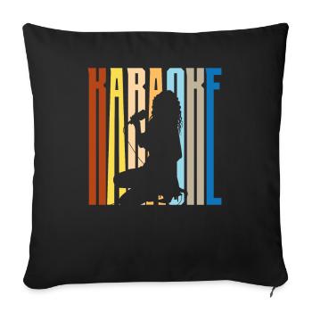 Karaoke Singer Silhouette Retro - Sofa pillowcase 17,3'' x 17,3'' (45 x 45 cm) - black - Front
