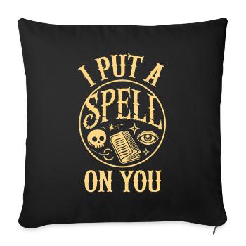 J’ai mis un sort sur toi Costume de sorcière drôle d’Halloween - Housse de coussin décorative 45 x 45 cm - noir - Devant