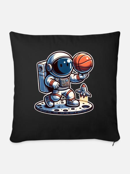 Basketball Astronaut - Sofakissenbezug 45 x 45 cm - Schwarz