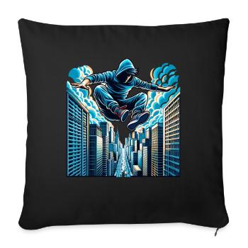 Parkour - Sofakissenbezug 45 x 45 cm - Schwarz - Vorne