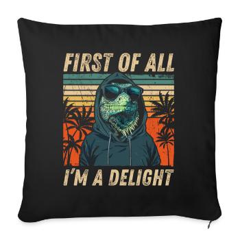 Retro Hoodie Iguana - Sarcastic Design - Sofa pillowcase 17,3'' x 17,3'' (45 x 45 cm) - black - Front