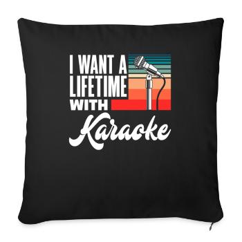 Je veux chanter au karaoké toute ma vie - Housse de coussin décorative 45 x 45 cm - noir - Devant