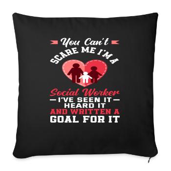 You can't scare me I'm - Sofa pillowcase 17,3'' x 17,3'' (45 x 45 cm) - black - Front