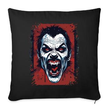 Vampire Rage - Horror Art Illustration - Sofa pillowcase 17,3'' x 17,3'' (45 x 45 cm) - black - Front