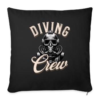 Diving Diver Crew Team - Sofa pillowcase 17,3'' x 17,3'' (45 x 45 cm) - black - Front