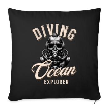 Taucher Ocean Explorer - Sofakissenbezug 45 x 45 cm - Schwarz - Vorne