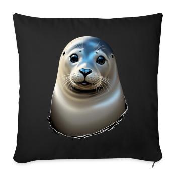 Beautiful seal - Sofa pillowcase 17,3'' x 17,3'' (45 x 45 cm) - black - Front