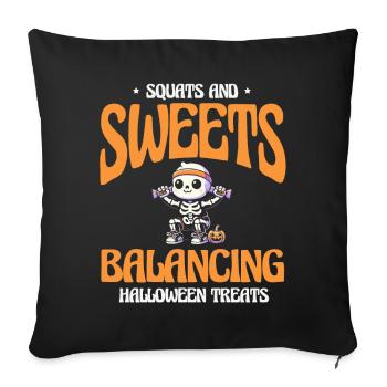 Kniebeugen Süßigkeiten Gleichgewicht Halloween - Sofakissenbezug 45 x 45 cm - Schwarz - Vorne