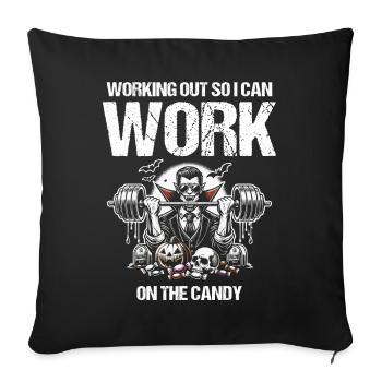 Je m’entraîne pour les sucreries, les friandises Fitness - Housse de coussin décorative 45 x 45 cm - noir - Devant