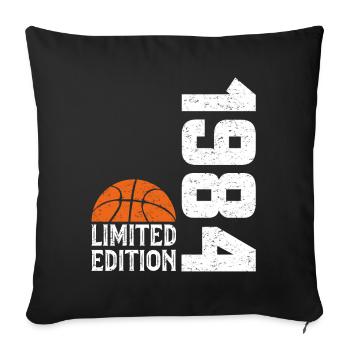 40e Anniversaire 1984 Édition Limitée Basketball - Housse de coussin décorative 45 x 45 cm - noir - Devant