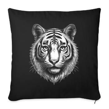 Majestic Tiger: Adventure Shirt - Sofa pillowcase 17,3'' x 17,3'' (45 x 45 cm) - black - Front