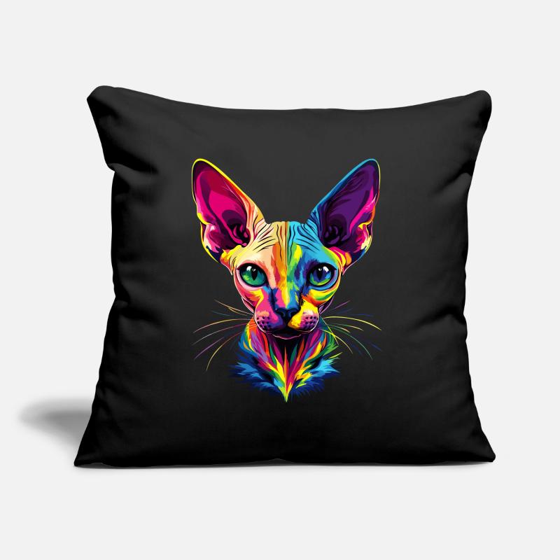 Chat Sphynx Chat Sphynx Chat Canadien Mignon Sphinx Housse de coussin décorative 45 x 45 cm