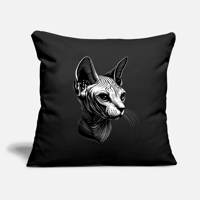 Chat Sphynx Chat Sphynx Chat Canadien Mignon Sphinx Housse de coussin décorative 45 x 45 cm