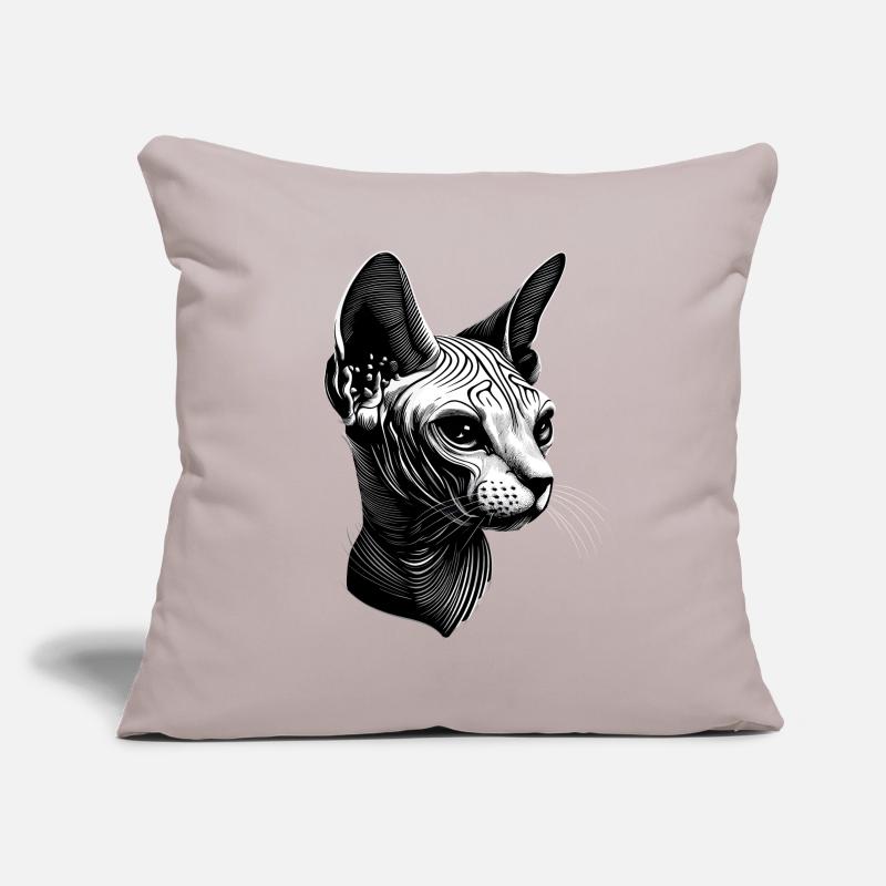 Chat Sphynx Chat Sphynx Chat Canadien Mignon Sphinx Housse de coussin décorative 45 x 45 cm