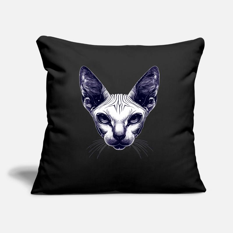 Chat Sphynx Chat Sphynx Chat Canadien Mignon Sphinx Housse de coussin décorative 45 x 45 cm