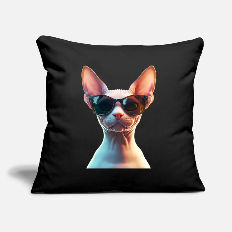 Chat Sphynx Chat Sphynx Chat Canadien Mignon Sphinx Housse de coussin décorative 45 x 45 cm