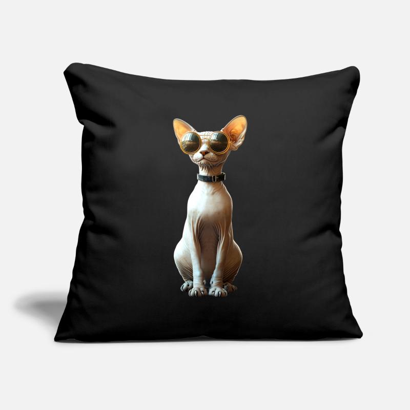 Chat Sphynx Chat Sphynx Chat Canadien Mignon Sphinx Housse de coussin décorative 45 x 45 cm