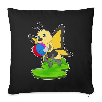 Natation papillon Water-polo Été - Housse de coussin décorative 45 x 45 cm - noir - Devant