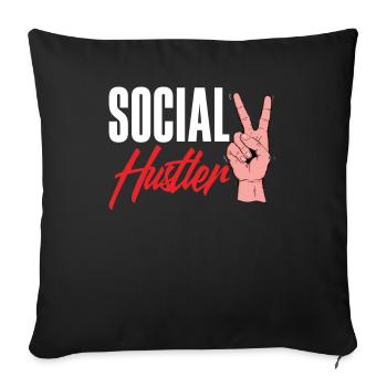 Social Hustler Peace Sign Style - Sofa pillowcase 17,3'' x 17,3'' (45 x 45 cm) - black - Front