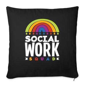 Social Work Team Rainbow - Sofa pillowcase 17,3'' x 17,3'' (45 x 45 cm) - black - Front