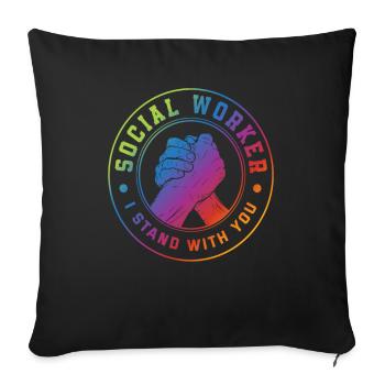 Travail social Je suis à vos côtés - Housse de coussin décorative 45 x 45 cm - noir - Devant