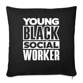 Young Black Social Workers - Sofa pillowcase 17,3'' x 17,3'' (45 x 45 cm) - black - Front