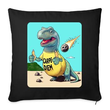 Carpe Diem Dinosaur - Sofa pillowcase 17,3'' x 17,3'' (45 x 45 cm) - black - Front