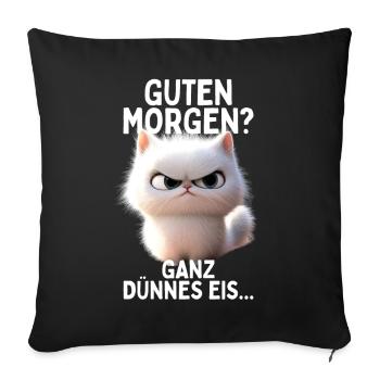 Bonjour glace très mince matin chats - Housse de coussin décorative 45 x 45 cm - noir - Devant