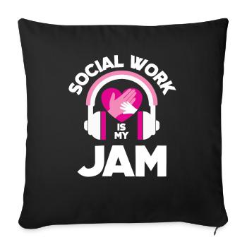 Le travail social, c’est mon truc - Housse de coussin décorative 45 x 45 cm - noir - Devant