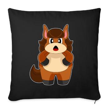 Cheval Drôle - Housse de coussin décorative 45 x 45 cm - noir - Devant