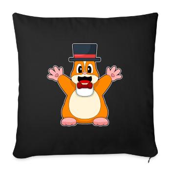 Hamster Groom Top Hat Wedding - Sofa pillowcase 17,3'' x 17,3'' (45 x 45 cm) - black - Front