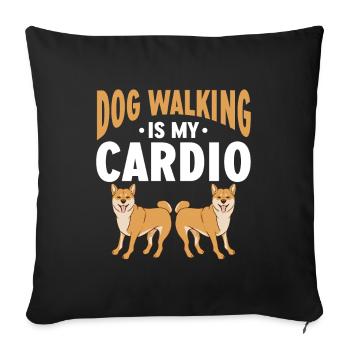 Dog Walker Professional Pet Sitter Dog Walking - Sofa pillowcase 17,3'' x 17,3'' (45 x 45 cm) - black - Front
