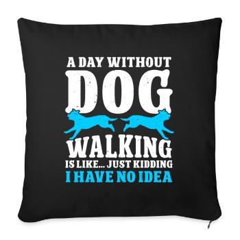 Dog Walker Professional Pet Sitter Dog Walking - Sofa pillowcase 17,3'' x 17,3'' (45 x 45 cm) - black - Front