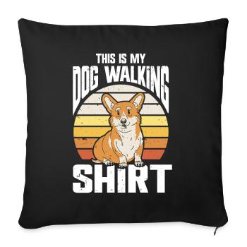 Dog Walker Professional Pet Sitter Dog Walking - Sofa pillowcase 17,3'' x 17,3'' (45 x 45 cm) - black - Front