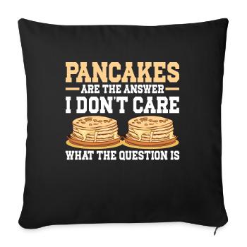 Pancakes Breakfast Food Lover - Sofa pillowcase 17,3'' x 17,3'' (45 x 45 cm) - black - Front