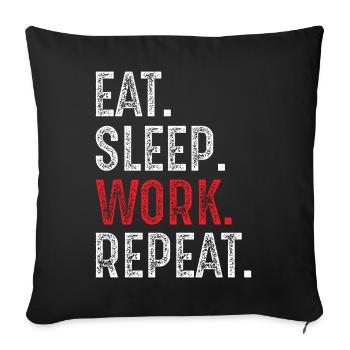 eat sleep work repeat - Housse de coussin décorative 45 x 45 cm - noir - Devant