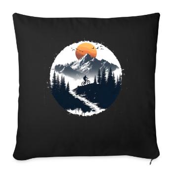 Illustration de cycliste - Housse de coussin décorative 45 x 45 cm - noir - Devant