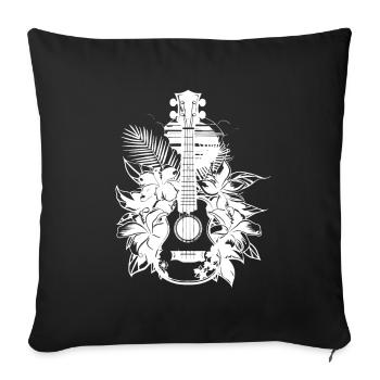 Ukulele Comic - Sofa pillowcase 17,3'' x 17,3'' (45 x 45 cm) - black - Front