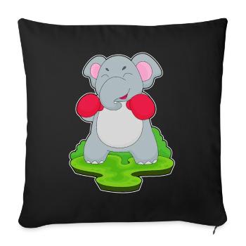 Elephant Boxer Gants de boxe Boxe - Housse de coussin décorative 45 x 45 cm - noir - Devant