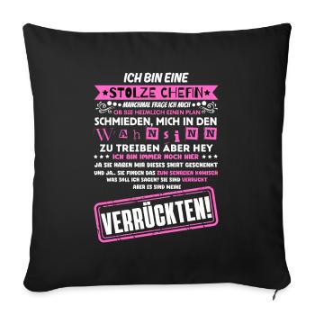 a proud of a troop of crazy - Sofa pillowcase 17,3'' x 17,3'' (45 x 45 cm) - black - Front