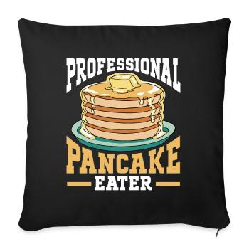 Pancakes Breakfast Food Lover - Sofa pillowcase 17,3'' x 17,3'' (45 x 45 cm) - black - Front