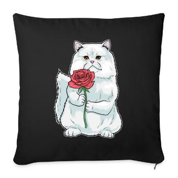 Persian Cat Rose - Sofa pillowcase 17,3'' x 17,3'' (45 x 45 cm) - black - Front