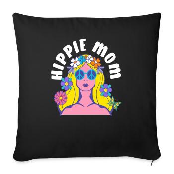 Hippie Mom Flower Hairband Sunglasses - Sofa pillowcase 17,3'' x 17,3'' (45 x 45 cm) - black - Front