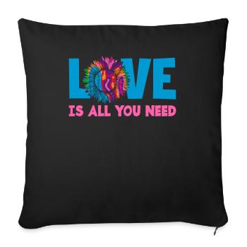 Love Is All You Need Bunt - Sofakissenbezug 45 x 45 cm - Schwarz - Vorne